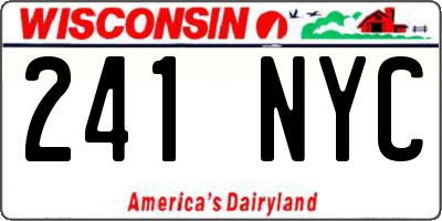 WI license plate 241NYC