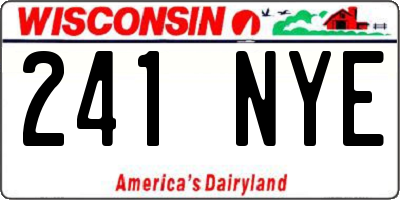 WI license plate 241NYE