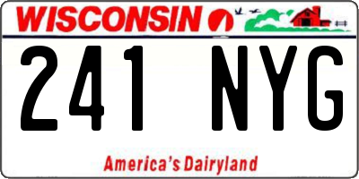 WI license plate 241NYG