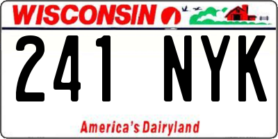 WI license plate 241NYK