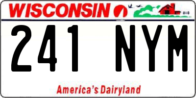 WI license plate 241NYM