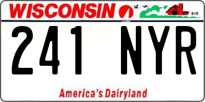 WI license plate 241NYR