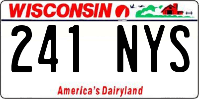WI license plate 241NYS