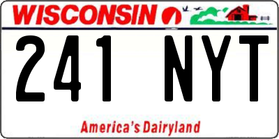 WI license plate 241NYT