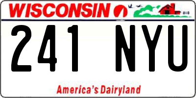 WI license plate 241NYU