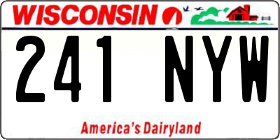 WI license plate 241NYW