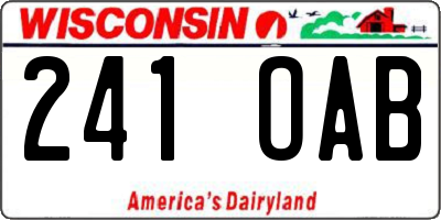 WI license plate 241OAB