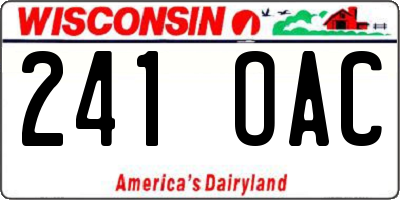 WI license plate 241OAC
