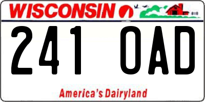 WI license plate 241OAD