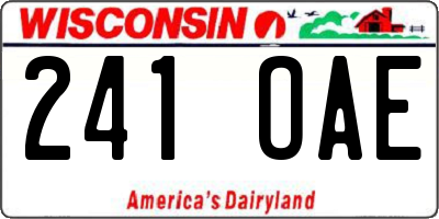 WI license plate 241OAE