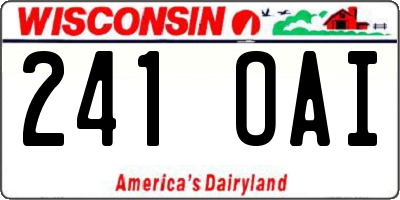 WI license plate 241OAI