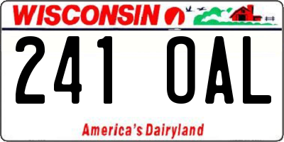 WI license plate 241OAL