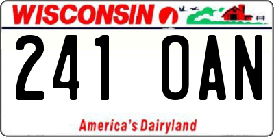WI license plate 241OAN