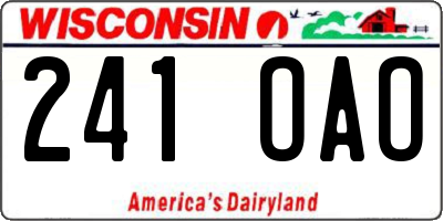 WI license plate 241OAO