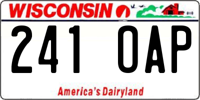 WI license plate 241OAP