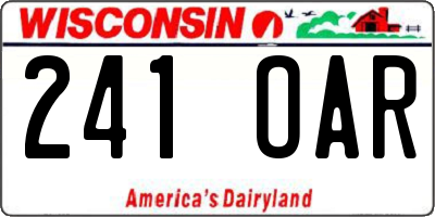 WI license plate 241OAR