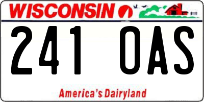 WI license plate 241OAS