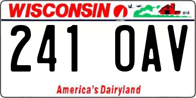 WI license plate 241OAV