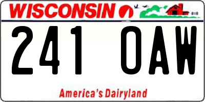 WI license plate 241OAW