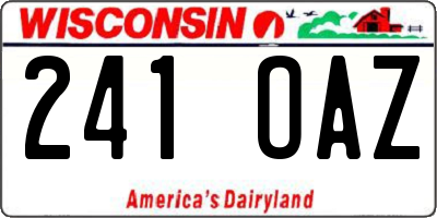 WI license plate 241OAZ