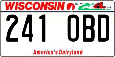 WI license plate 241OBD
