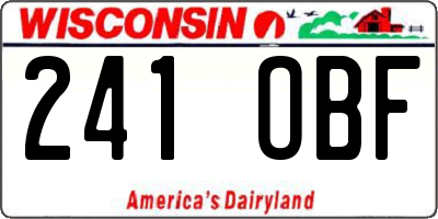 WI license plate 241OBF