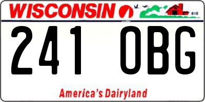 WI license plate 241OBG