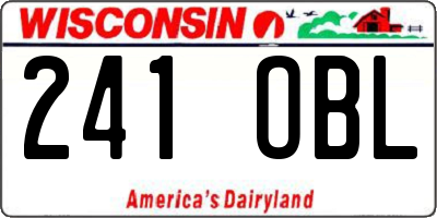WI license plate 241OBL