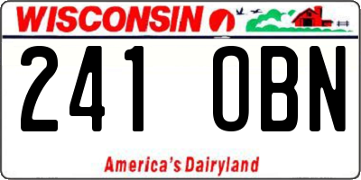 WI license plate 241OBN