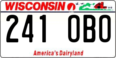 WI license plate 241OBO