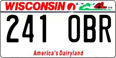 WI license plate 241OBR