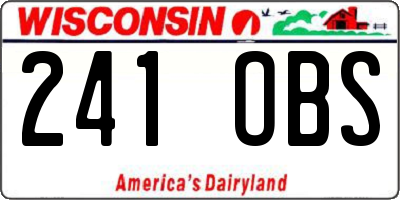 WI license plate 241OBS