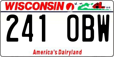 WI license plate 241OBW