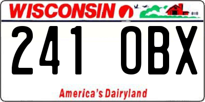 WI license plate 241OBX
