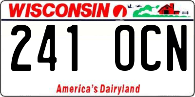 WI license plate 241OCN