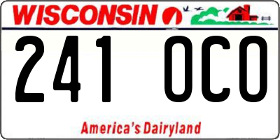 WI license plate 241OCO