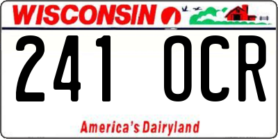WI license plate 241OCR