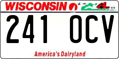 WI license plate 241OCV