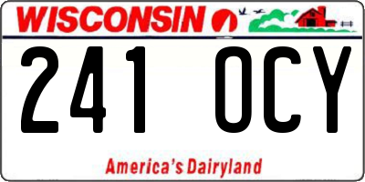 WI license plate 241OCY