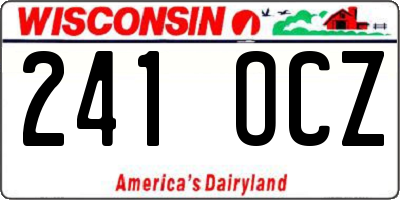 WI license plate 241OCZ