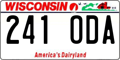 WI license plate 241ODA