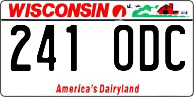 WI license plate 241ODC