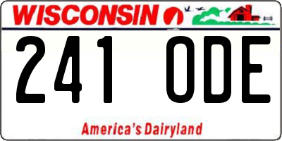WI license plate 241ODE