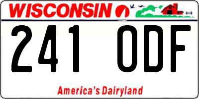 WI license plate 241ODF