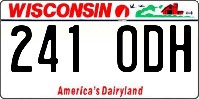 WI license plate 241ODH