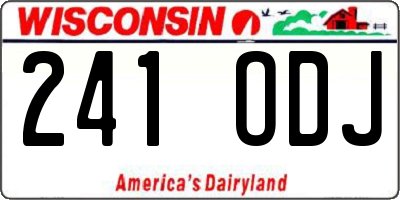 WI license plate 241ODJ