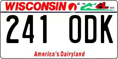 WI license plate 241ODK
