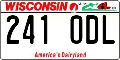 WI license plate 241ODL