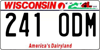 WI license plate 241ODM