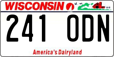 WI license plate 241ODN